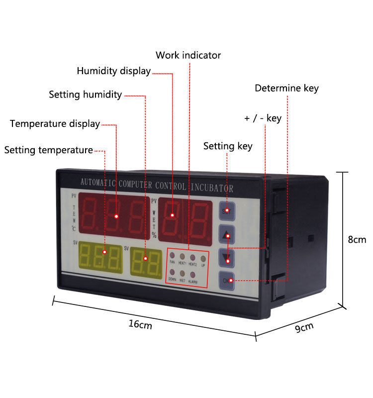 YIERYI XM-18 Digital Automatic Small Egg Incubator Thermostat Controller with Temperature Humidity Sensor for Farming