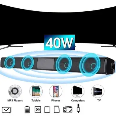 Home Audio&TV Speaker Soundbar Speakers Bluetooth Sound Bar Speaker Soundbar Wireless Music Speaker Home Theater Audio With Aux TF Card Microphone Stereo Speaker