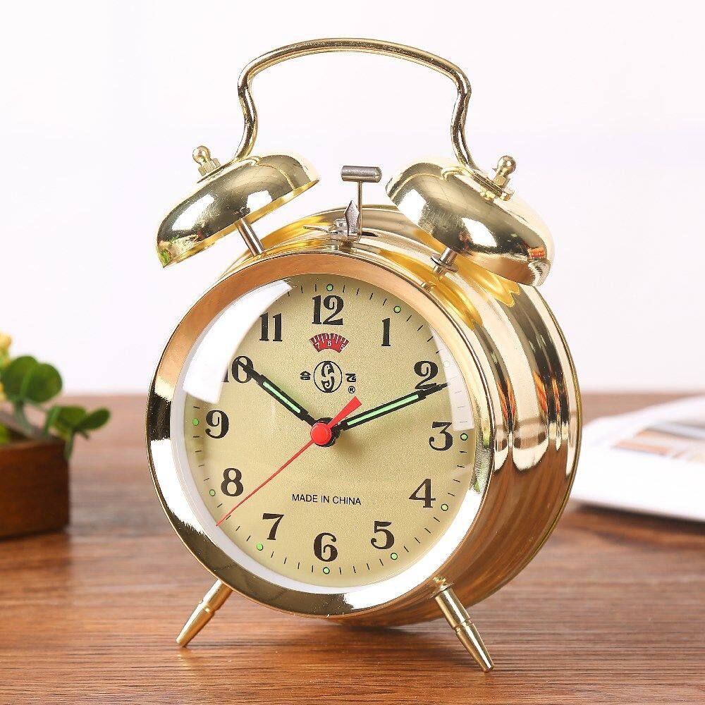 Đồng Hồ Báo Thức Đồng Hồ Cổ Điển Lên Dây Cót Cơ Khí Nhạc Chuông Ngoại Cỡ Đồng Hồ Đầu Giường Học Sinh Đồng Hồ Chuông Kim Loại