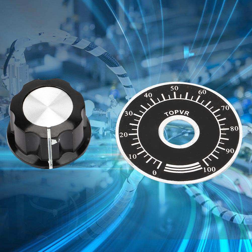 MF-A03 Potentiometer Knurled Knobs Volume Control Cap + Digital Dial Potentiometer Scale Plate Scale Plate
