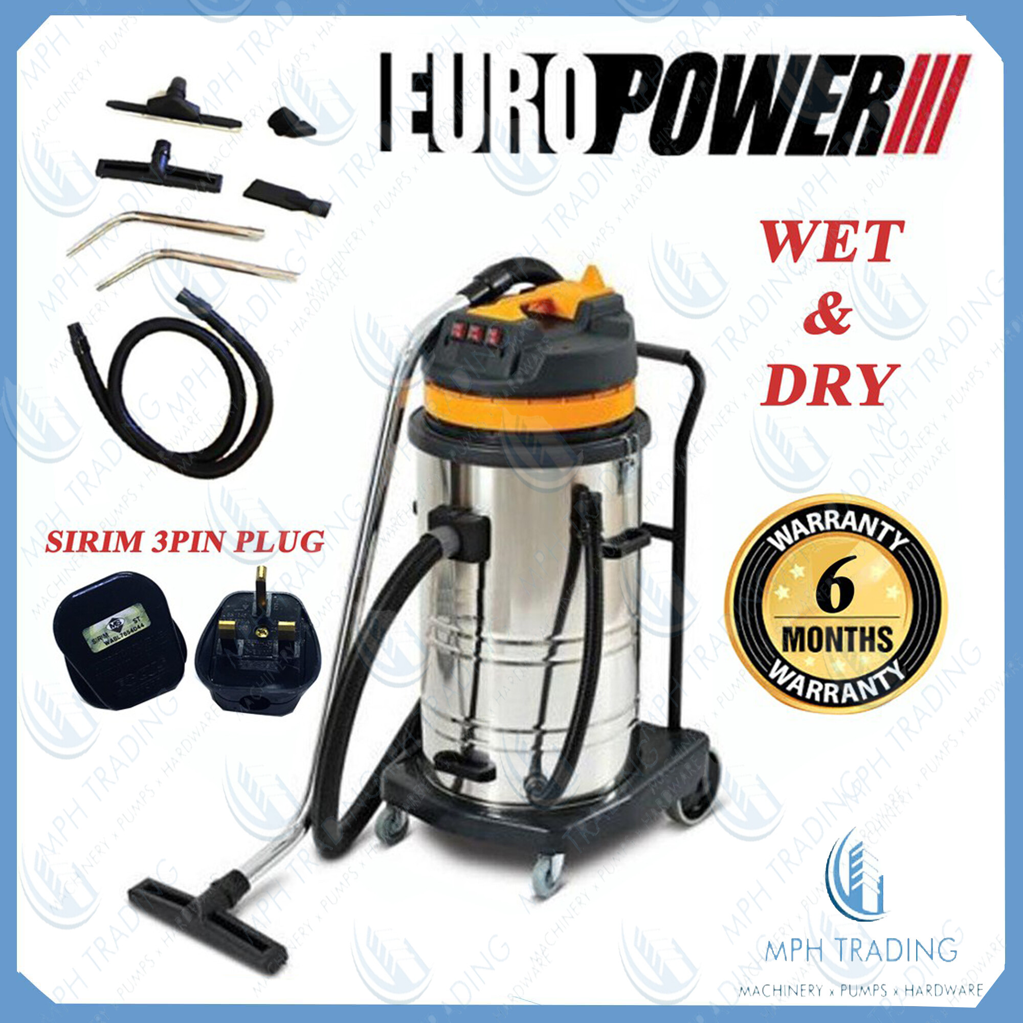 SIRIM 3PIN PLUG] Europower VAC8002 Twin 