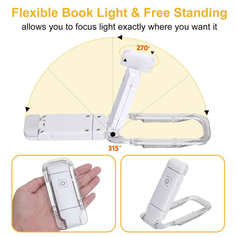 Đèn Đọc Sách Mini Đèn Đọc Sách Kẹp Sạc Usb Đèn Đọc Sách Linh Hoạt Với 3 Màu Đèn Để Bàn Nhẹ Chăm Sóc Mắt Chuyên Nghiệp