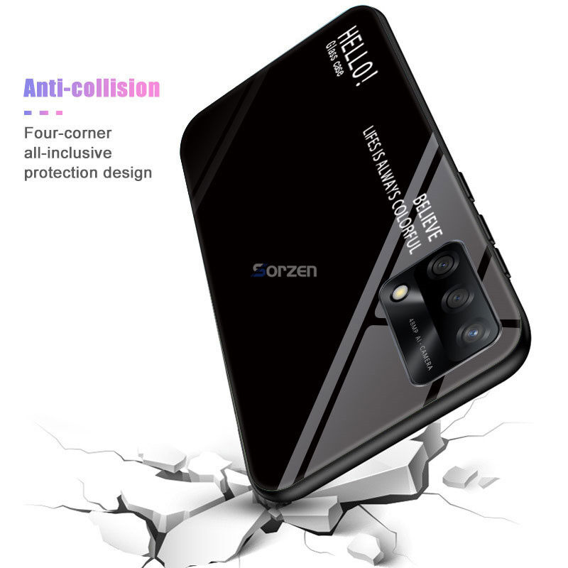 Ốp Kính Cường Lực Gradient Chống Sốc Cho OPPO A95 4G /A74 4G Ốp Lưng Bảo Vệ Toàn Bộ