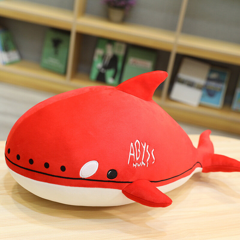30/50/75CM Cute Soft Cartoon Red Killer Whale Plush Doll Stuffed Toy Sleeping Hug Pillow Kid Boy Girl Birthday Gift Home Decoration