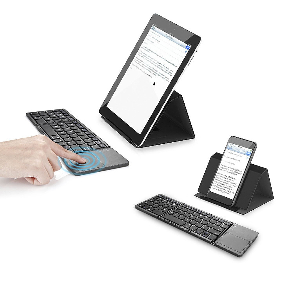 AJAZZ Bàn Phím Gấp Không Dây BT Bàn Phím BT Siêu Mỏng Cầm Tay, Với Touchpad Cho Windows/Android/IOS