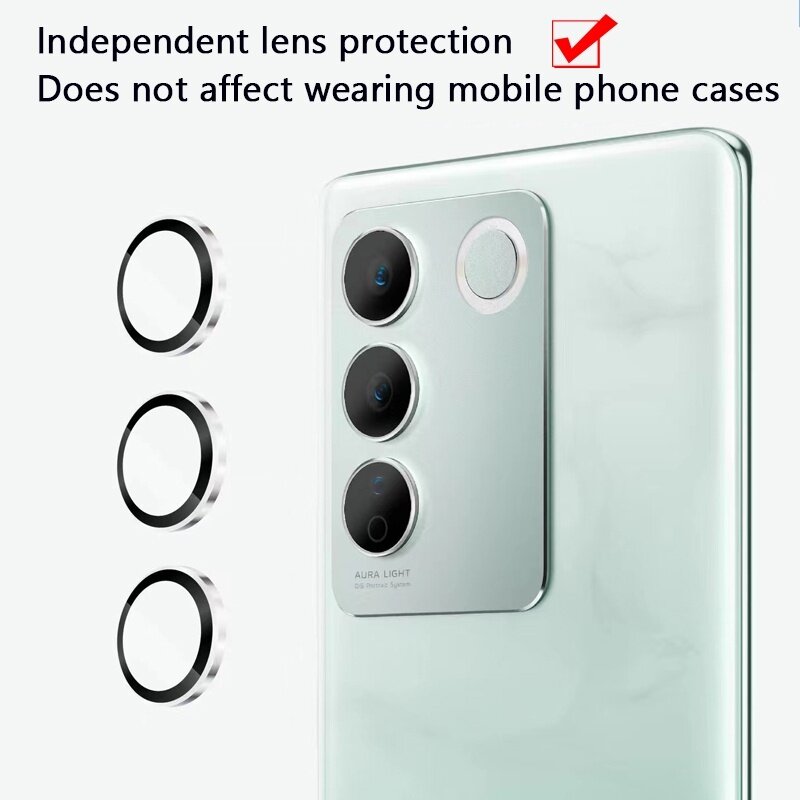 Máy Ảnh phim bảo vệ cho Vivo V27E V27 Pro V27Pro V 27 5G Rõ Ràng Vòng Kim Loại Cover Quay Lại kính cường lực bảo vệ màn hình camera tấm dán bảo vệ ống kính