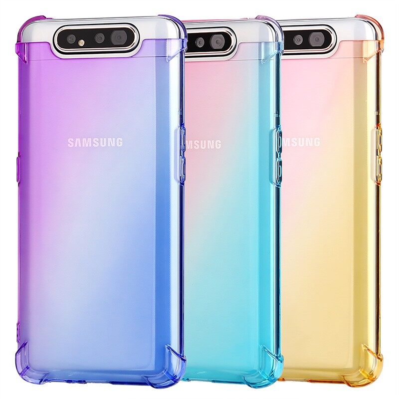 Samsung A80 mobile phone case gradient color Galaxy four corners anti-drop A80  mobile phone case