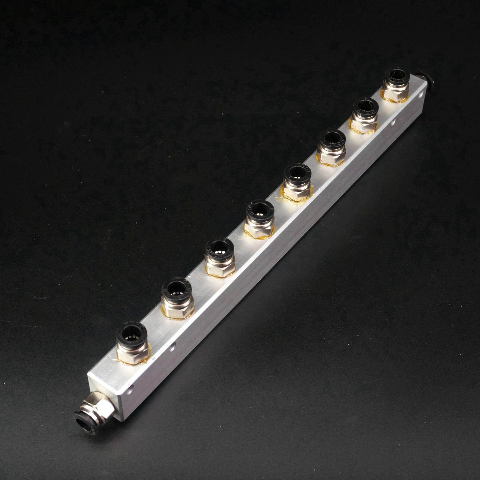 A Kit 30x30mm 2-10 Way Pneumatic Air Manifold Splitter With Push Fit Coupler 