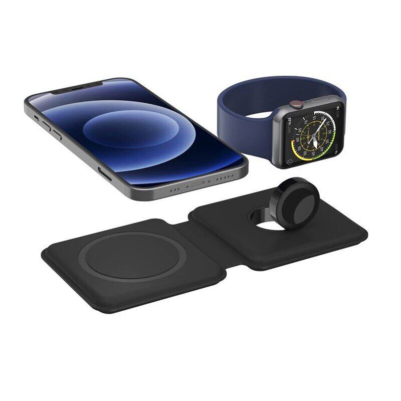 HOCE 2 in 1 MagSafe Wireless Charger Qi 15W Fast Wireless Charging for iPhone 12 13 Pro Max Phone For Airpods iWatch Can Stand Charger Magnetic Charging Phone Accessories