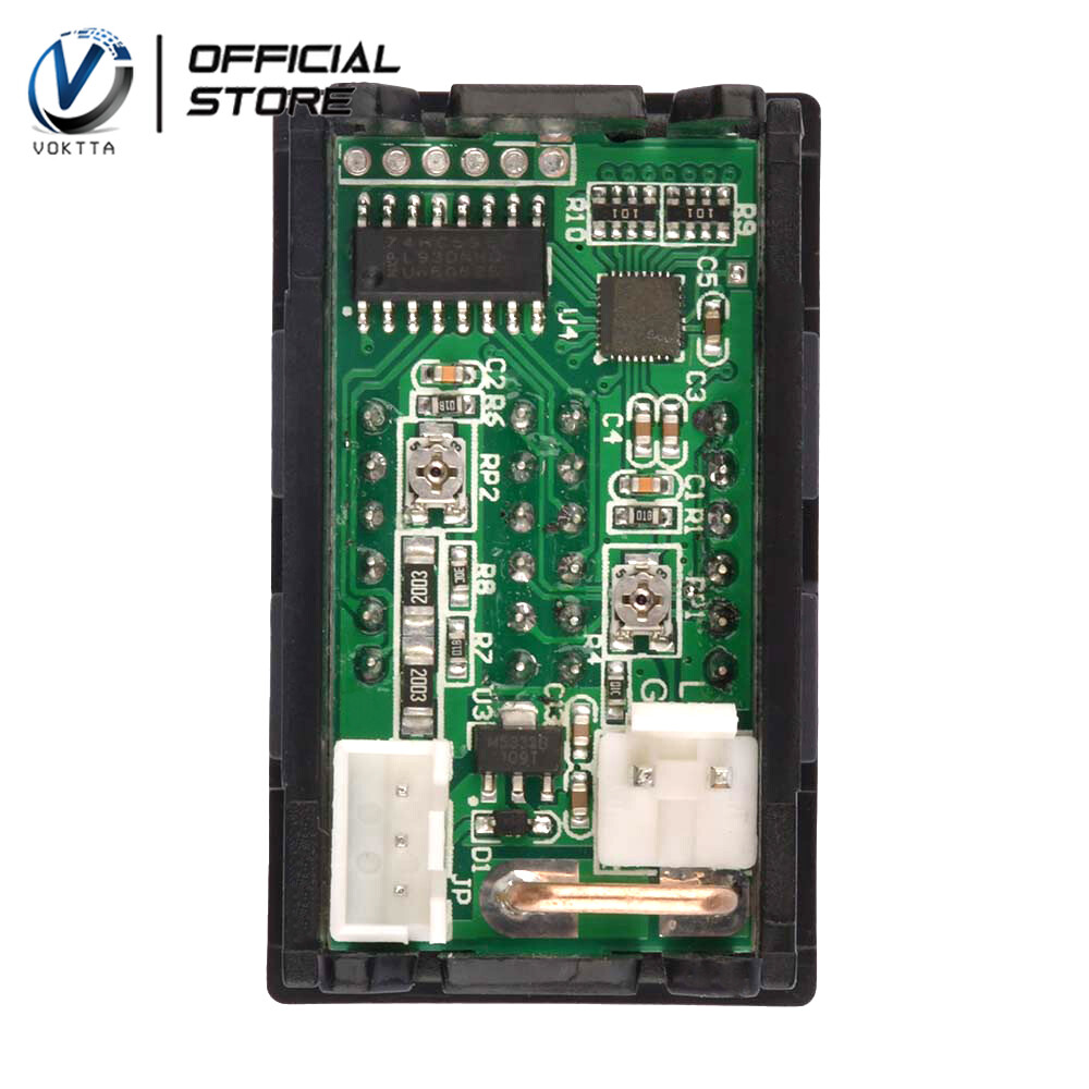 VOKTTA Digital Voltmeter DC 500V 10A Digital Dual Display Current Voltmeter Adjustable LED Voltage Panel Meter Red/Blue