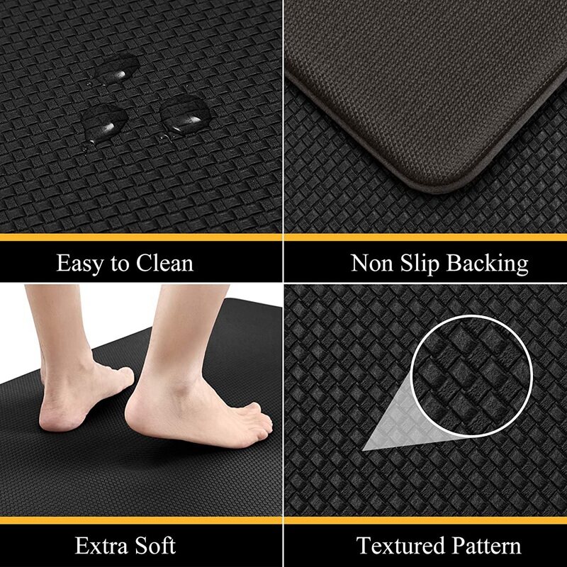 Kitchen Rugs, Cushioned AntiFatigue Kitchen Mat, Waterproof & Non