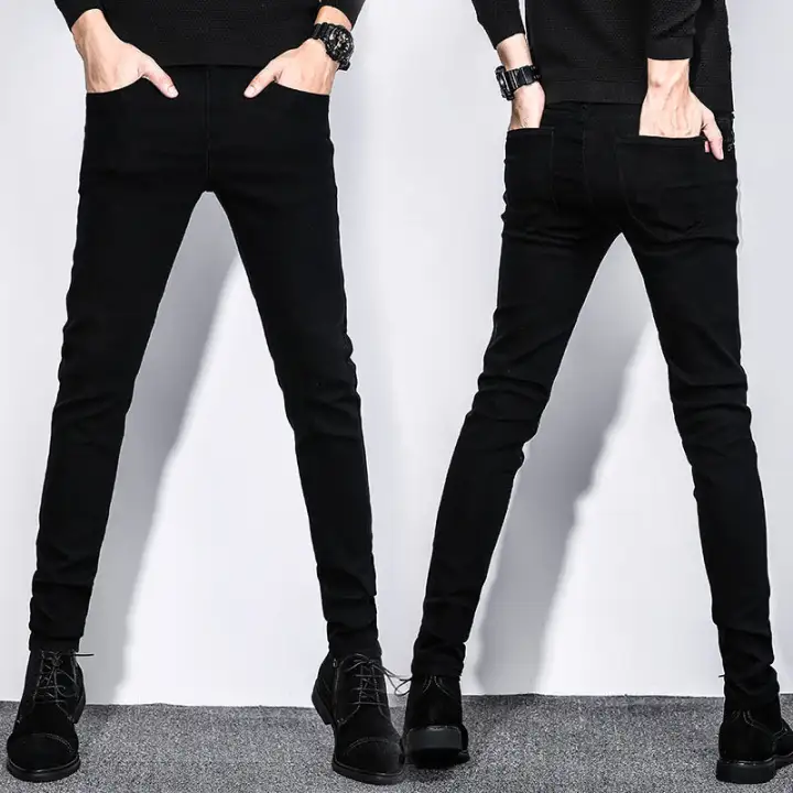korean black jeans