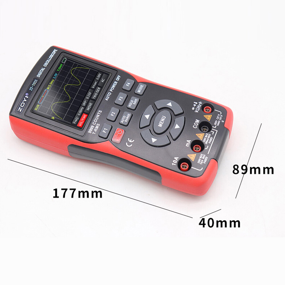 Cảm biến thông minh 2in 1 máy hiện sóng kỹ thuật số vạn năng 48msa/S tỷ lệ lấy mẫu 10MHz băng thông 9999 đếm RMS thật 2.8inch IPS Màn hình màu vạn năng