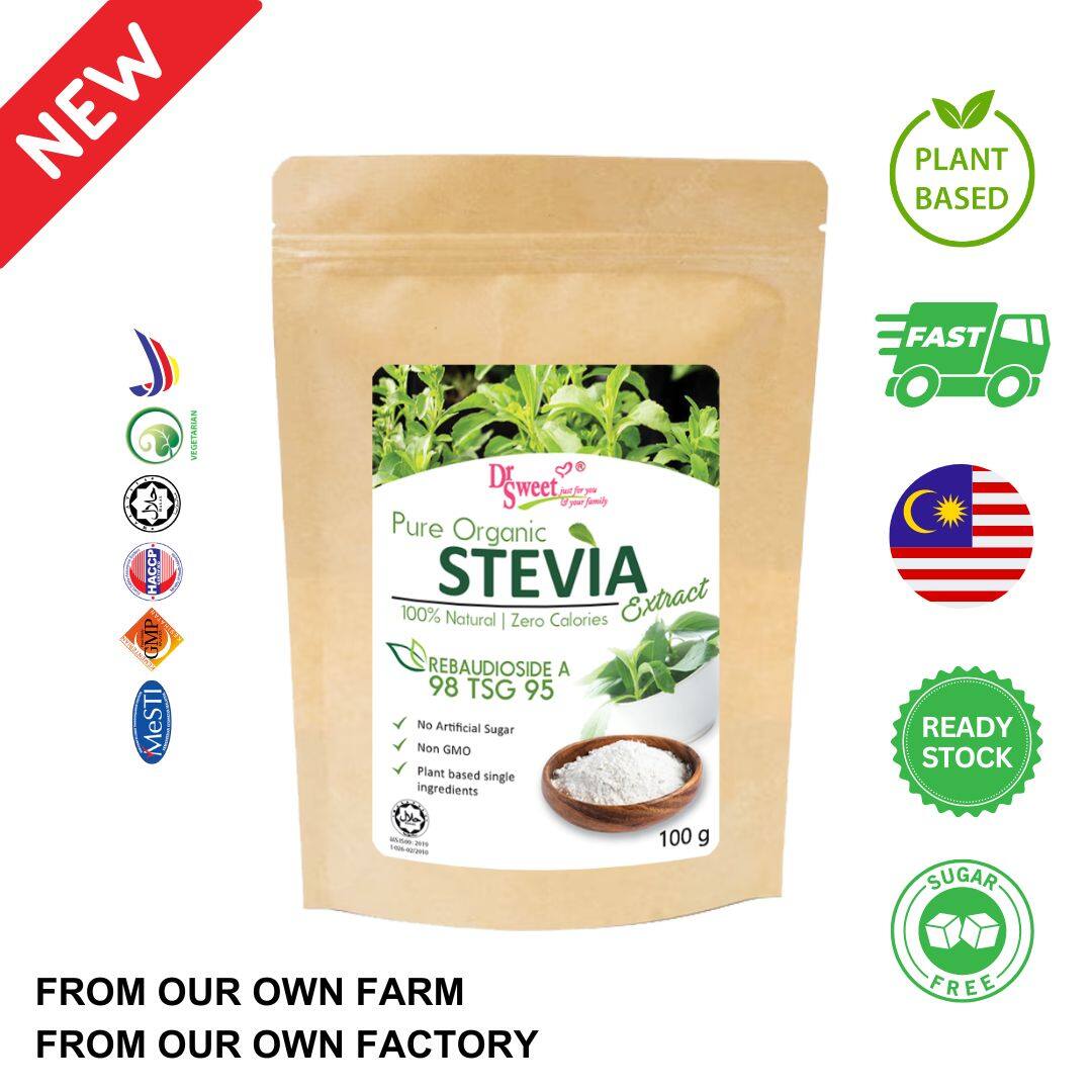 Dr Sweet Pure Organic Stevia Extract Rebaudioside 98 10g to 1kg Lazada