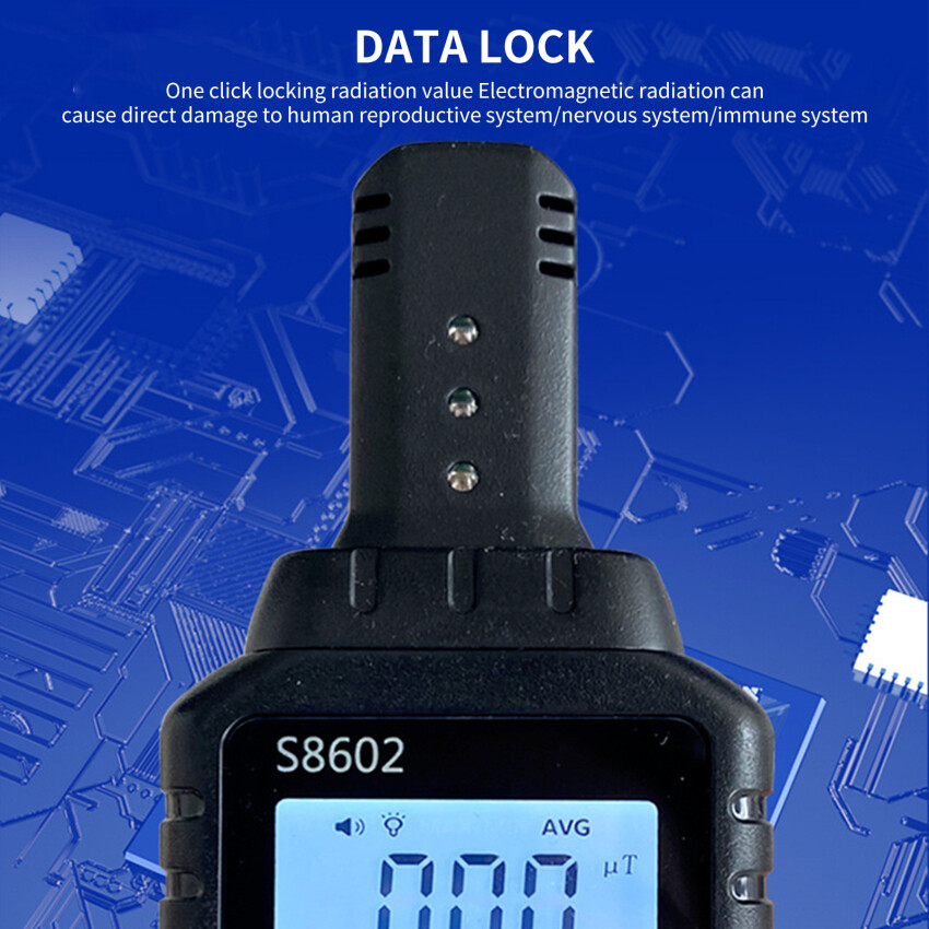 3-In-1 Digital Radiation Dosimeter Field Temperature LCD Display Handheld Multifunctional Detector Tester