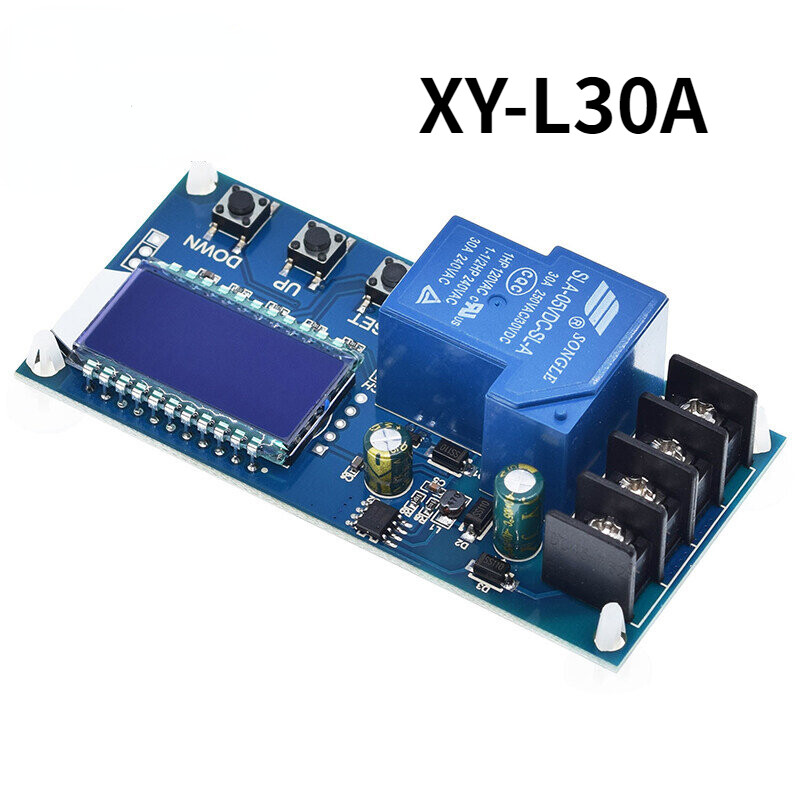 Dc 6-60v 30a storage battery charging control module protection board charger time switch lcd display xy-l30a