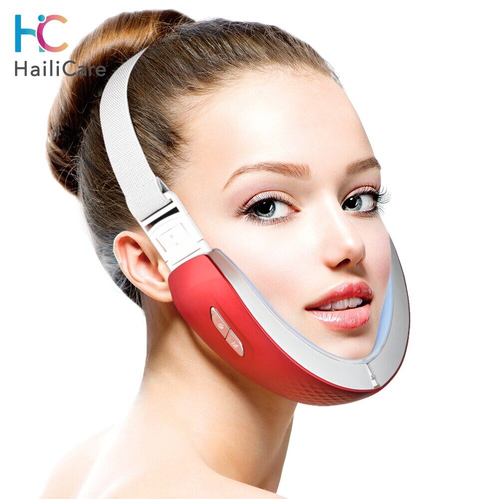 Hailicare Face V Shaper Facial Slimming Lift Belt Machine Red Blue Led