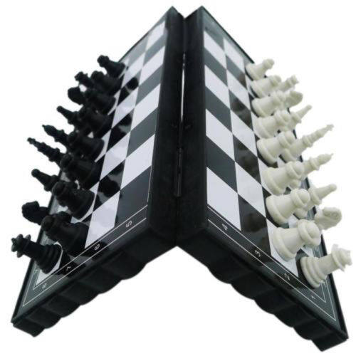 [Pickmine]Plastic Folding Magnetic Chessboard Competition International Chess Game Toys Foldable Magnetic Pocket Plastic Chess