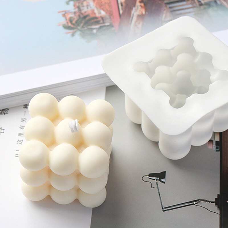 pzcf 1Pcs Soap Making Tools Soy Cube Soap Molds DIY Candles Mould 3d Silicone Mold Aromatherapy Plaster Candle Handmade