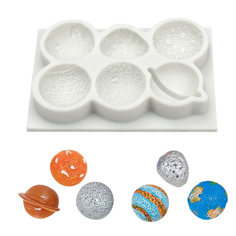 Fondant Molds Planets Shape Silicone Material Candy Mould Chocolate Moulds Kitchen Baking Accessories Cake Baking Gadget