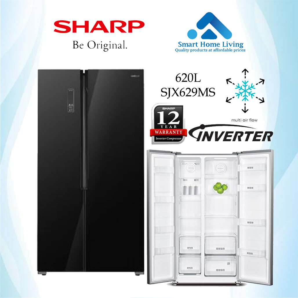 Sharp Inverter 620L Side By Side Refrigerator - SJX629MS | Lazada