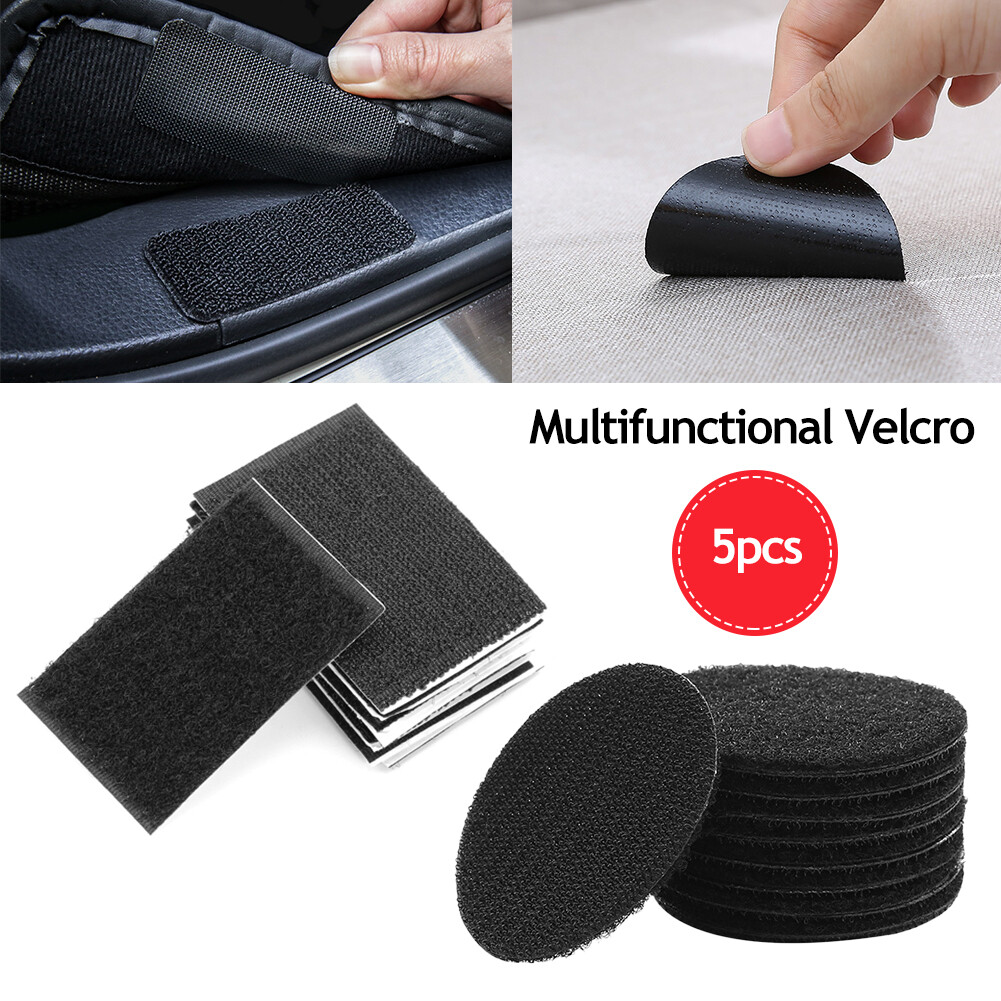 JaneDream 5Pcs Car Carpet Tape Car Floor Mat Strong Self Adhesive Fastener Hook and Loop Tape Fastener Tape nylon sticker for BMW Car Accessories
