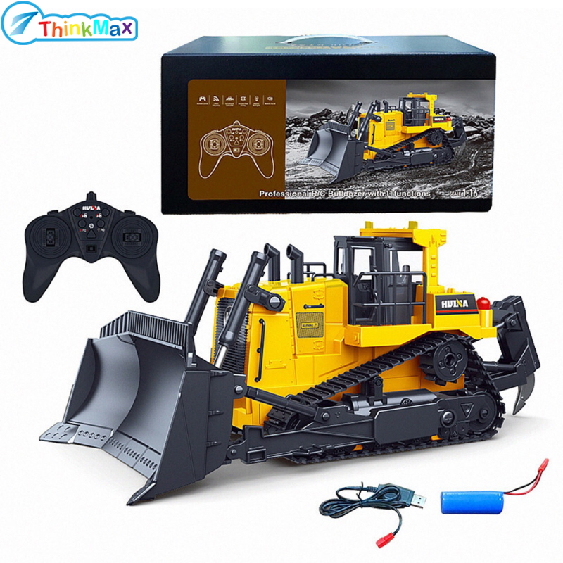 1:16 1554 Remote Control Truck 11ch Rc Bulldozer Machine On Control Car Toys For Boys Hobby Engineering Christmas Gift