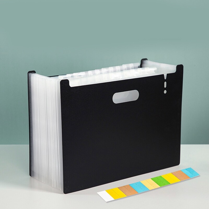 A4 Accordion Folder Clear Index Labels Expanding Document Folder File Organizer Desk Management for Office File Cabinet