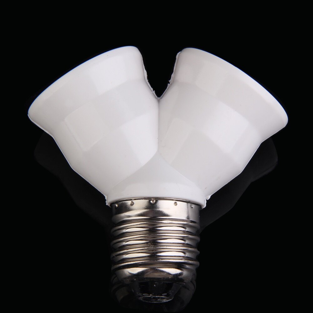E27 Base Light Lamp Bulb Socket 1 to 2 Splitter Adapter Converter Socket