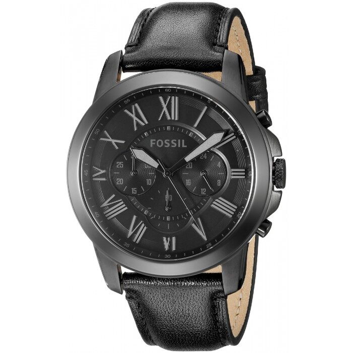 Authentic Original Fossil Men Grant Chronograph Black Leather Watch FS5132 Jam Tangan Lelaki/Man