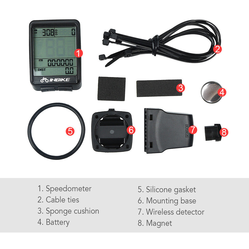 INBIKE Không Thấm Nước Xe Đạp Đồng Hồ Tốc Độ Không Dây Xe Đạp Máy Tính Không Ướt LCD Hiển Thị Đa Chức Năng Đi Xe Đạp Đo Dặm Nhiệt Độ Calorie Đếm Hướng Dẫn Sử Dụng A/B Ghi