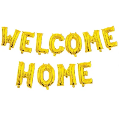 TM 1 Set 16 Inch Welcome Back and Welcome Home Shape Party Aluminum Balloon Creative Personality Festival Children's Birthday Party Wedding Decoration