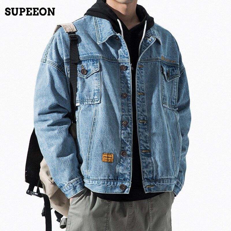 SUPEEON丨men's denim jacket men's jacket men's denim jacket fashion design comfortable to wear