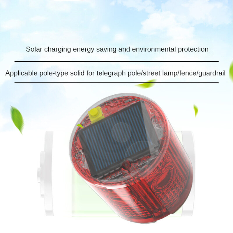 Đèn Cảnh Báo Nhấp Nháy Năng Lượng Mặt Trời Cơ Sở Nam Châm Mạnh Nhấp Nháy Siêu Sáng 360 Độ Không Dây Tự Động Bật Chống Nước Cho Nhà Máy Giao Thông Xây Dựng (