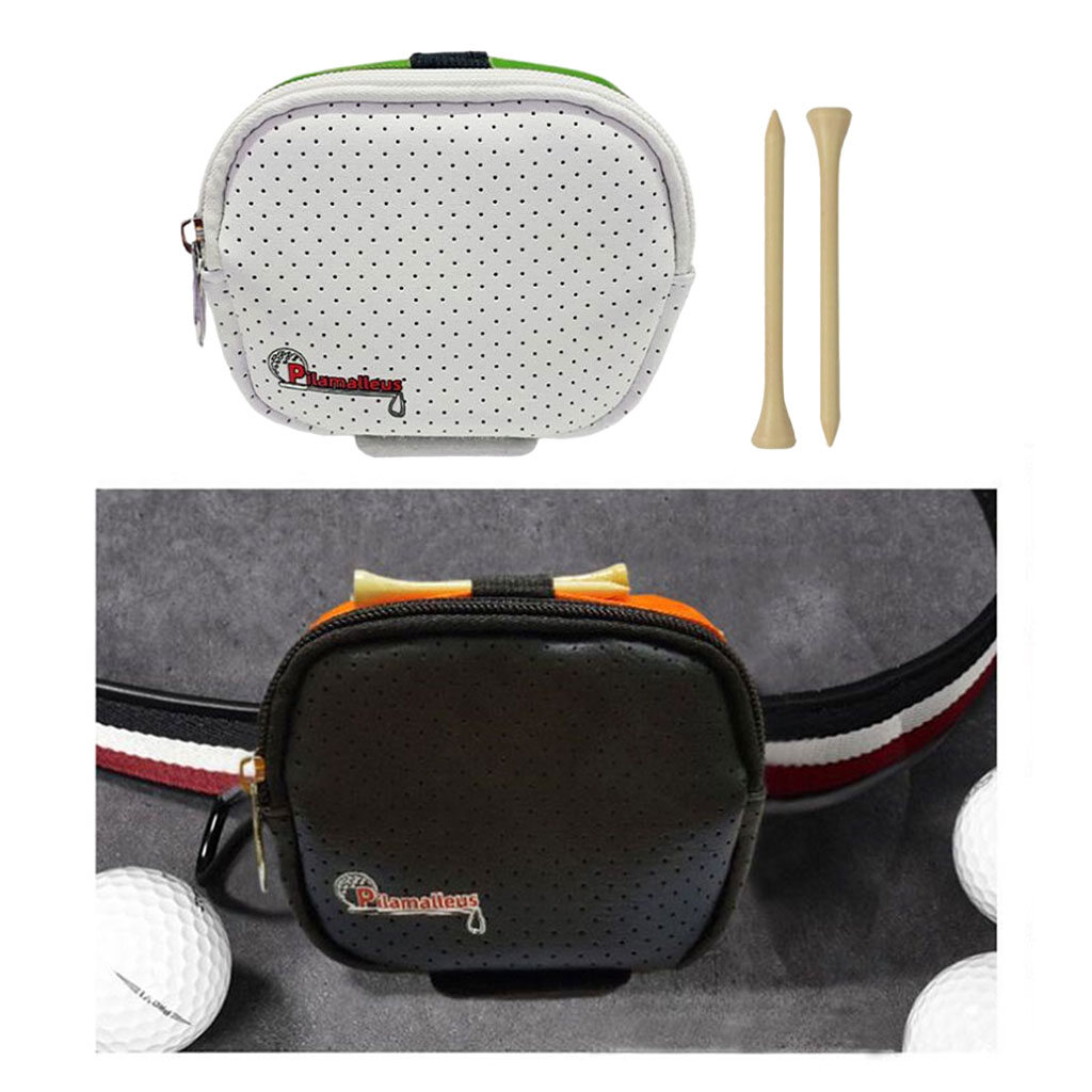 Daywolf Protable Golf Ball Bag Holder Golf Ball Pouch Small Waist Storage Pack Hold 3 Golf Ball 2 Tees