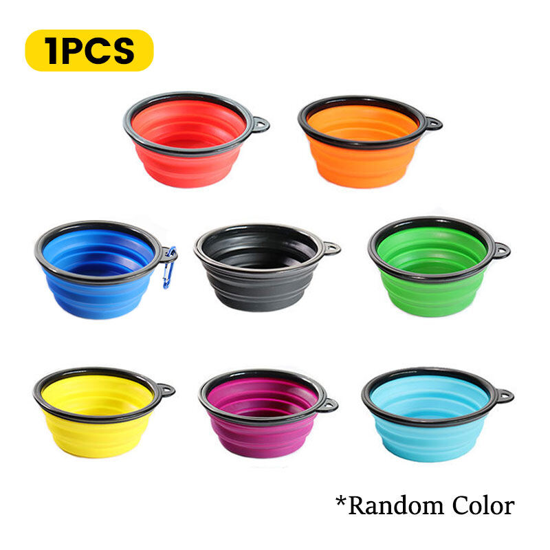 HamshMoc Collapsible Dog Bowls Portable Travel Dog Bowls with Carabiner Expandable Silicone for Cat Dog Water Bowls Food Feeding