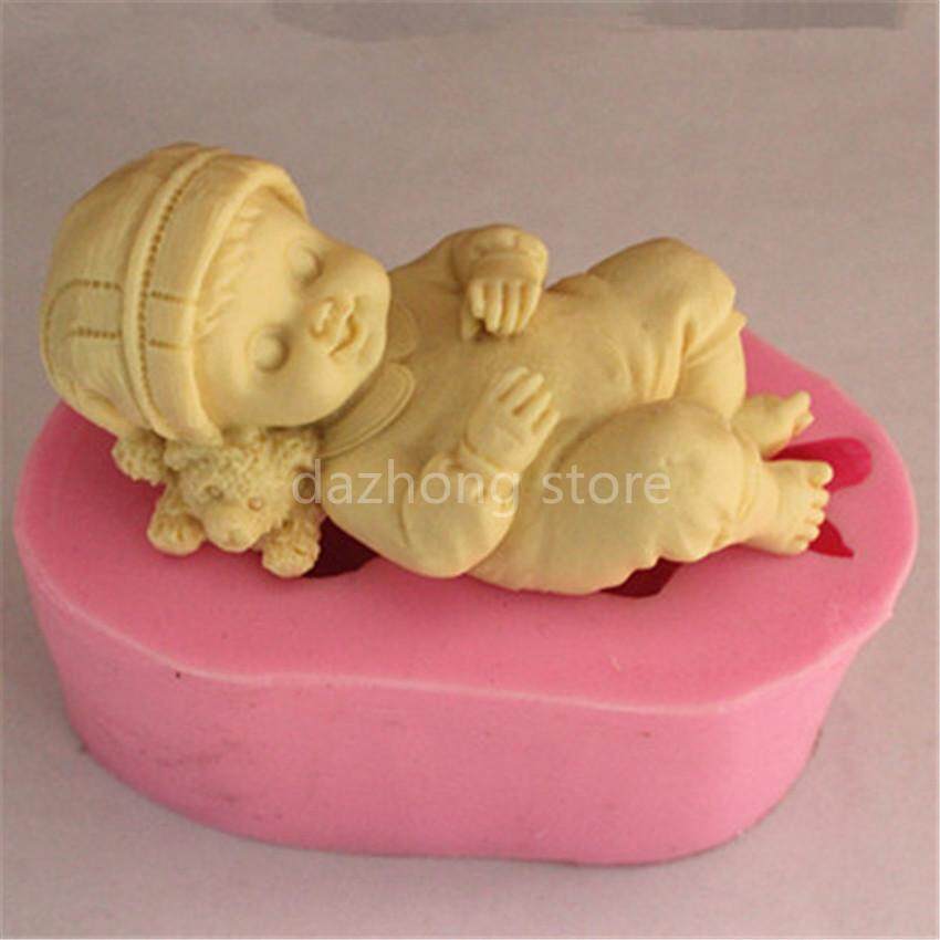 DZS 3D Bé Xà Phòng Khuôn Fondant Khuôn Bánh Trang Trí Khuôn