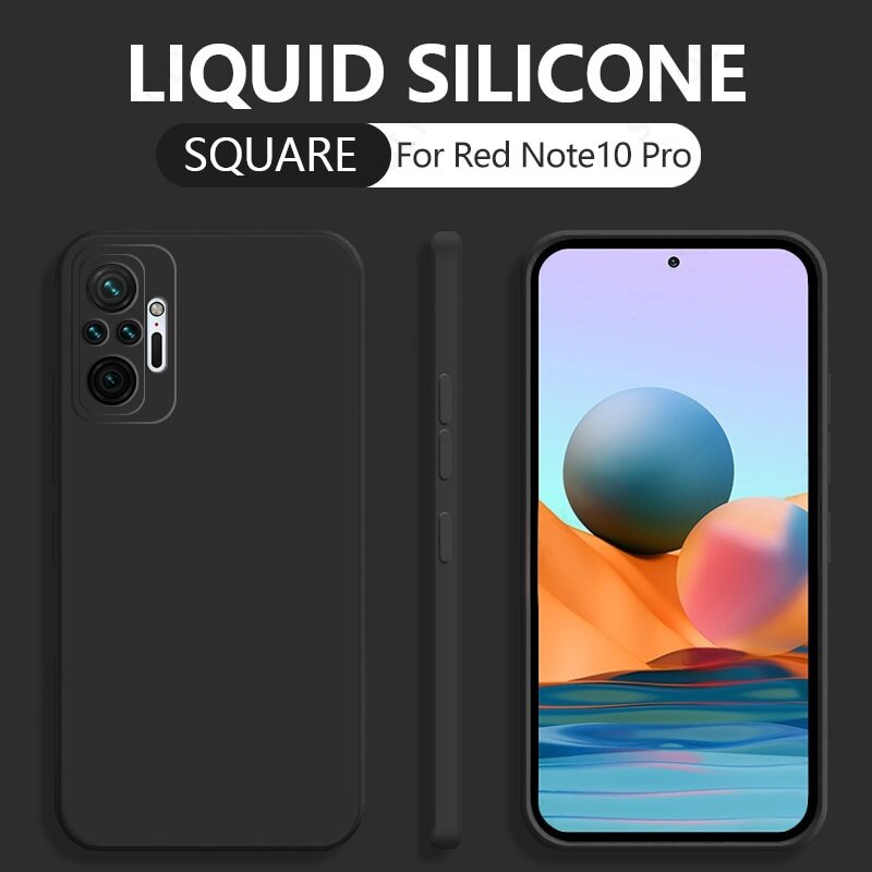 Ốp Cho Xiaomi Redmi Note 10 5G / 10 Pro / 10 S/Redmi10 Ốp Điện Thoại Silicon Lỏng Hình Vuông Ốp Lưng Note10 Note10s Note10Pro TPU Mềm Chống Sốc