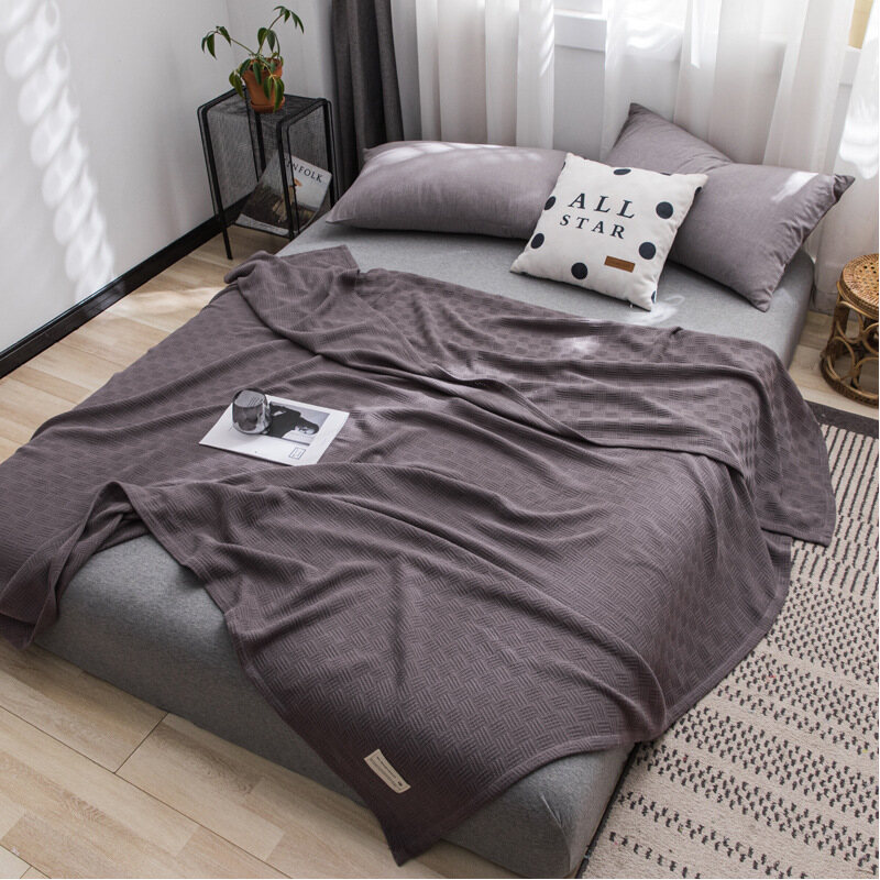 High Quality Solid Color Towel Quilt Cotton Gauze Blanket Air Conditioning Blankets Home Sofa Blanket Summer Quilt