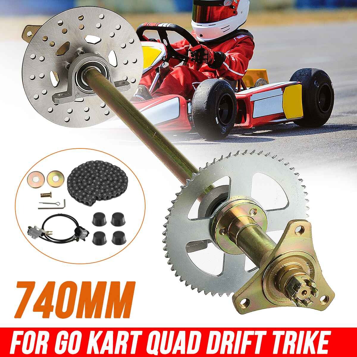 740Mm Go Kart Rear Axle Shaft Assembly Wheel Brake Kit Master Hub Disc