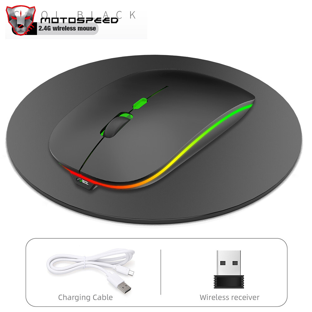 M40 Ultra-thin Wire-less Mouse 2.4G Rechargeable Wire-less Silent Mouse Ergonomic Design 3 Adjustable DPI Black
