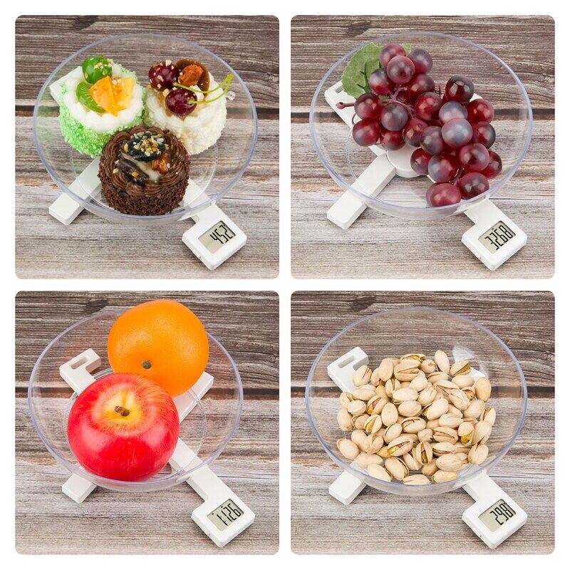 Compact Folding Digital Kitchen Scale, Accurate Foldable Portable Food Scale w/ Easy to Read LCD Display