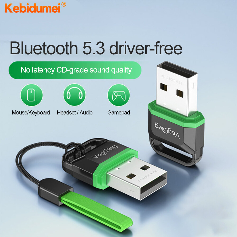 Kebidumei USB Bluetooth 5.3 Adapter BT 5.3 For Wireless Speaker Audio Mouse Bluetooth Dongle USB Adapter Bluetooth 5.0 Receiver Transmitter