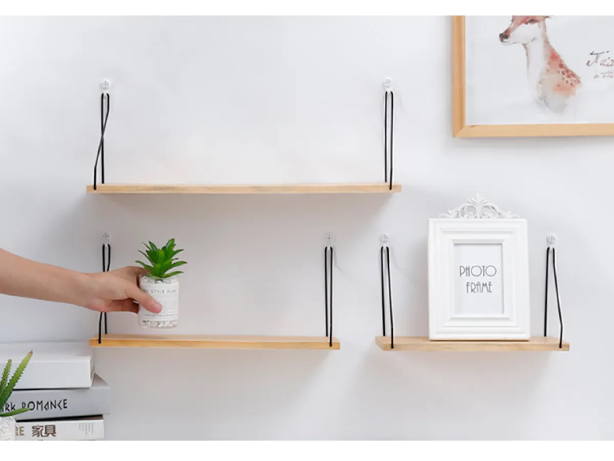 M Sia Ready Stock Rope Swing Wooden Wall Hanging Shelves Wall Shelf Wall Rack Wall Decor Wall Decoration Art Storage Lazada