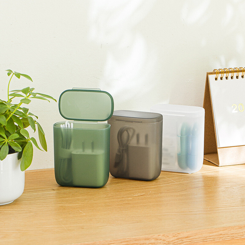 【YIDEA HONGKONG】Headphone Cable Data Cable Storage Box/Mini Gadget Storage Basket for Traveling/Desktop Organizer Container