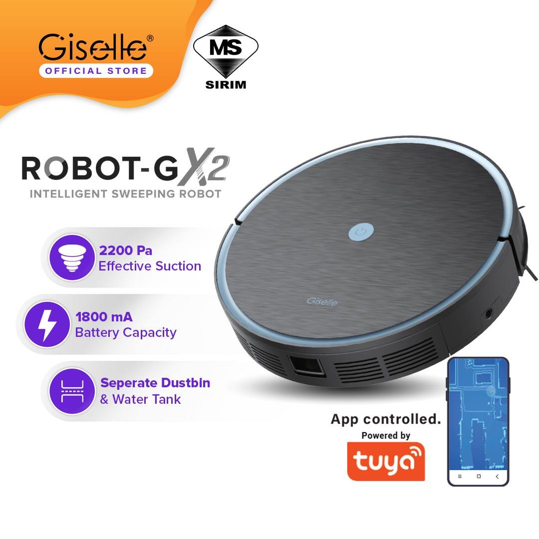 Giselle MobileApp Robot GX2 Series 2200Pa Separate Dust Box & Water
