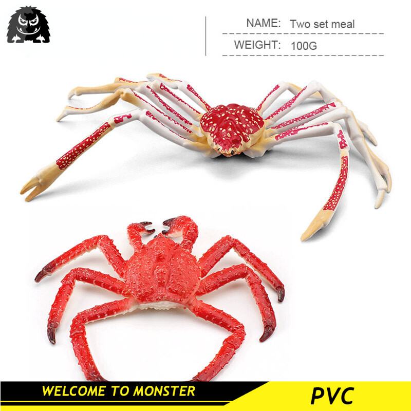 Marine Animal Crab Model Children's Science and Education King Crab Spider Crab Static Desktop Decoration PVC Miniature Collection Toys Educational Kids Toy Toys for Boys Toys for Girls