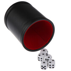 QB 1PC Cốc Xúc Xắc Màu Đen/Da Đỏ Nỉ Lót Yên Tĩnh Cho Trò Chơi Súc Sắc