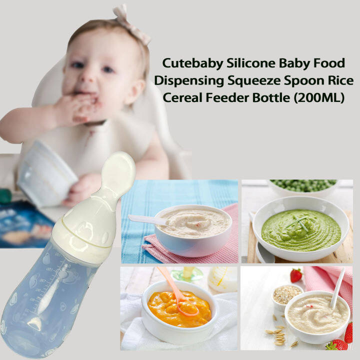 baby food bottle with spoon