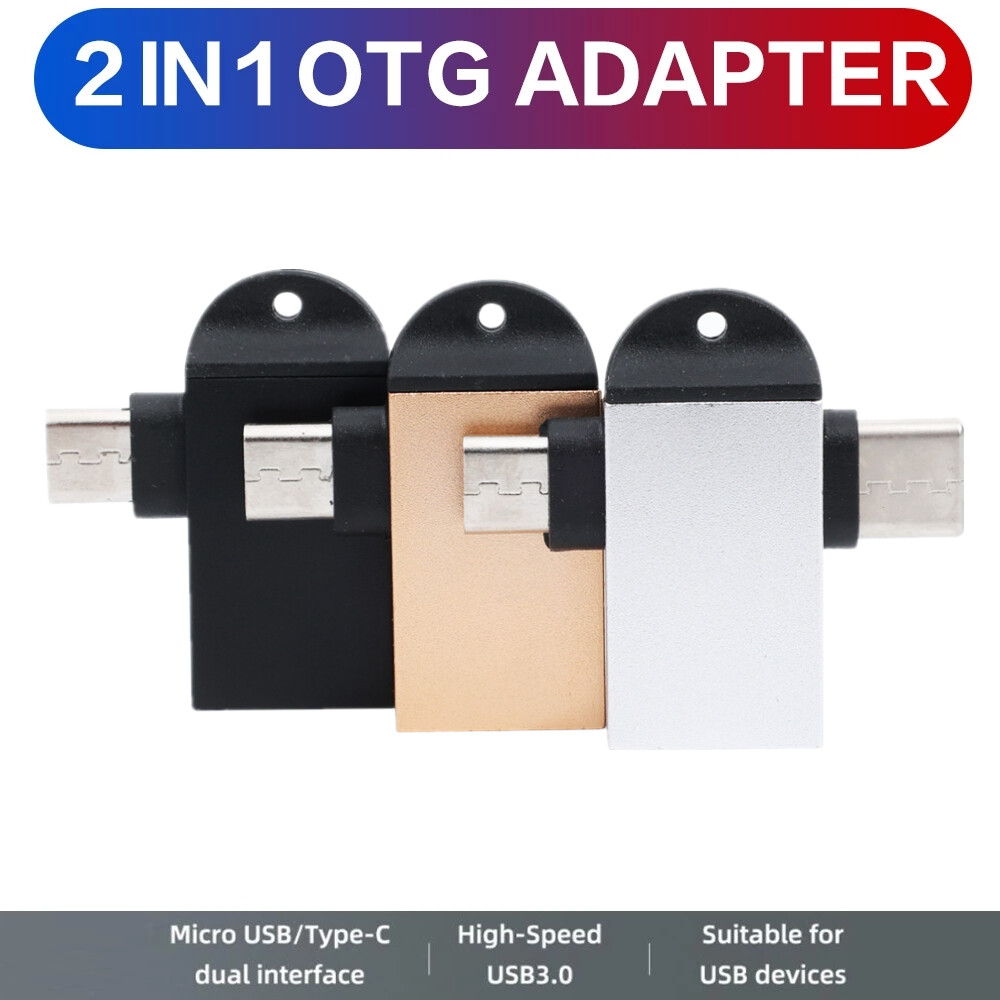 Bộ Chuyển Đổi OTG Type-C 2 Trong 1 USB Mini Và Bộ Chuyển Đổi Micro Cho Siêu Tốc Cho Điện Thoại Máy Tính Xách Tay Đầu Đọc U Thẻ Đĩa Bộ Chuyển Đổi Type C